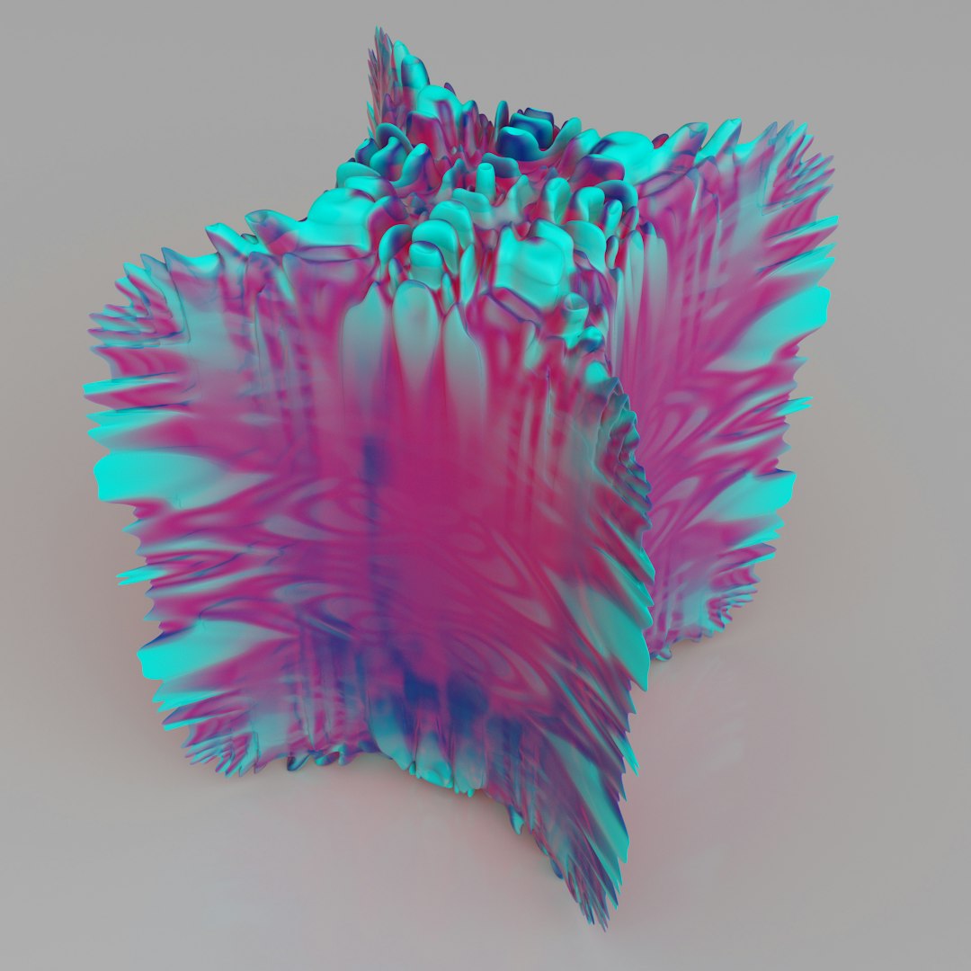 a 3d image of a pink and blue object