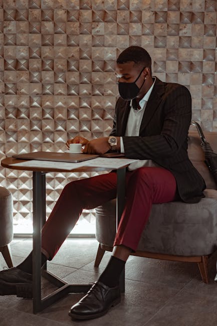 Um executivo elegante em um