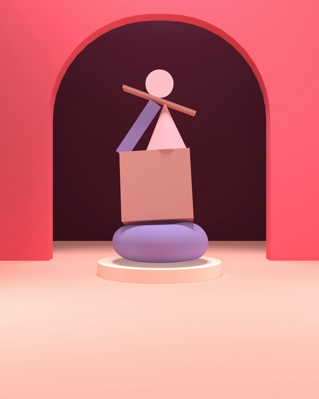 a stylized image of a person standing on top of a box