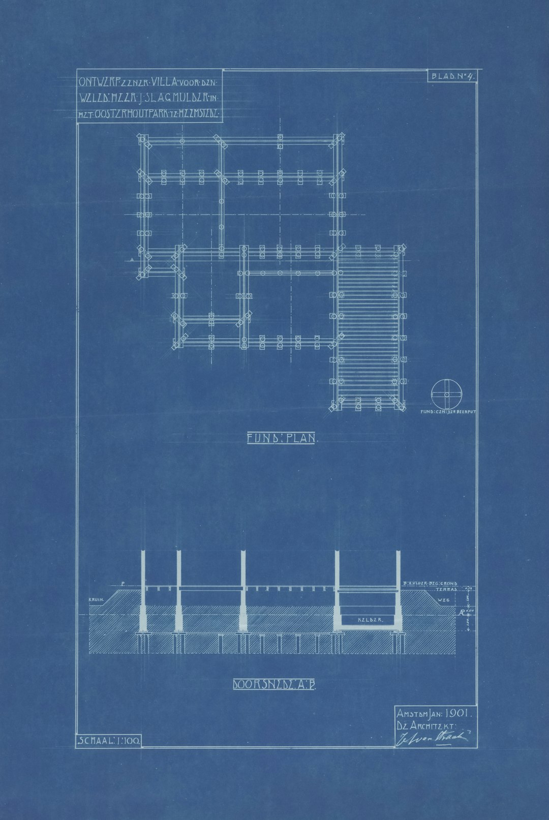 Architectural blueprint of a building plan