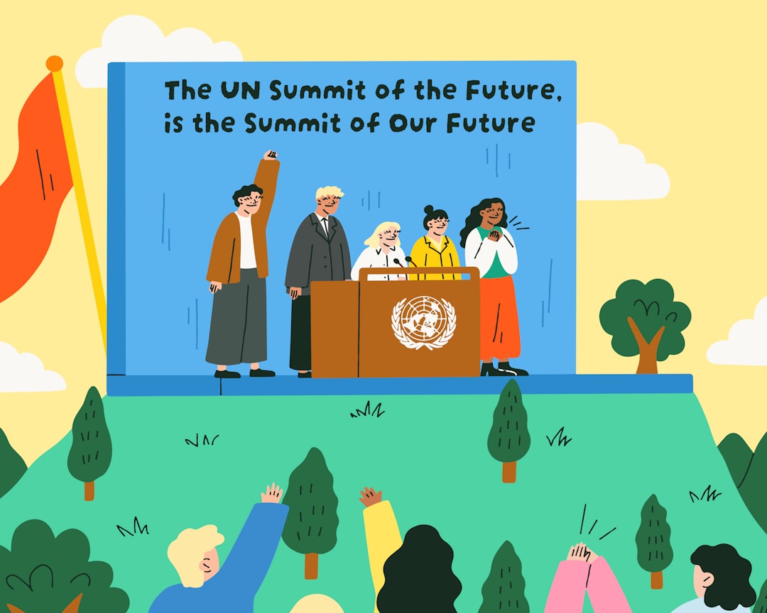 A group of people standing on top of a hill