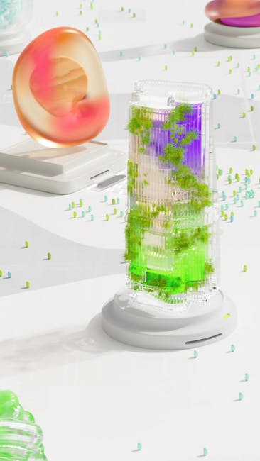 Representação futurista de um laboratório