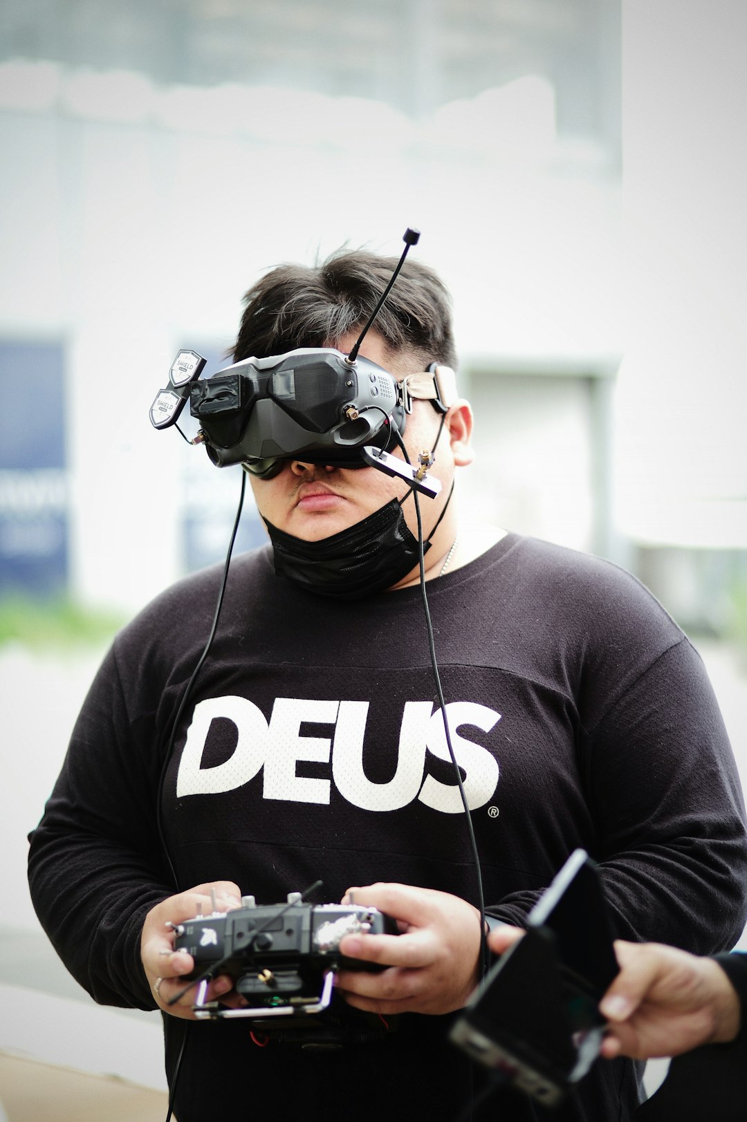 a person wearing a vr headset