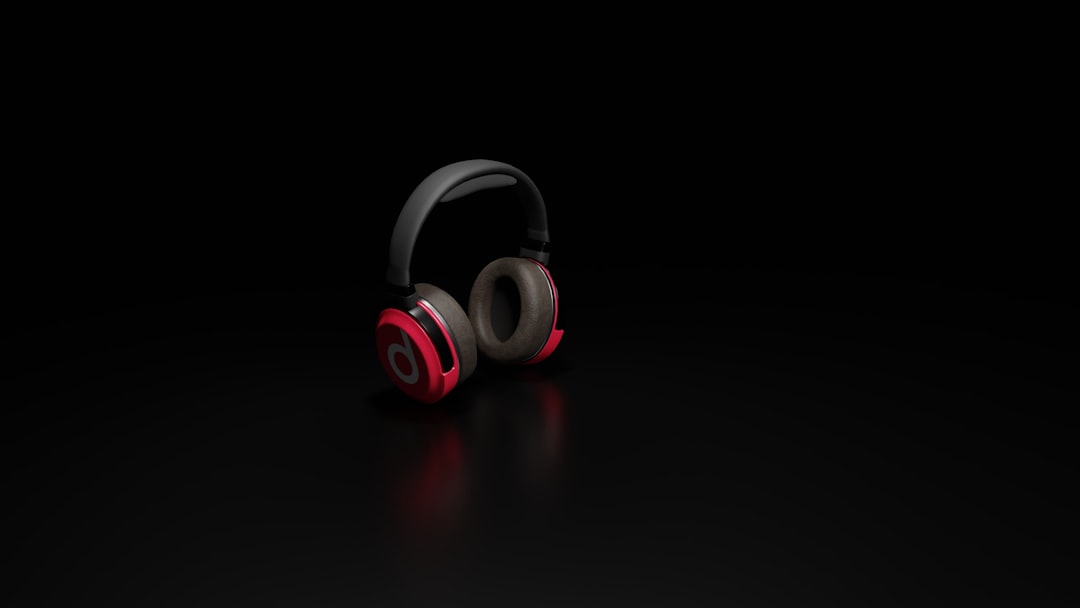 a pair of headphones sitting on top of a table