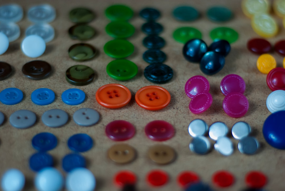 A close up of a bunch of buttons on a table