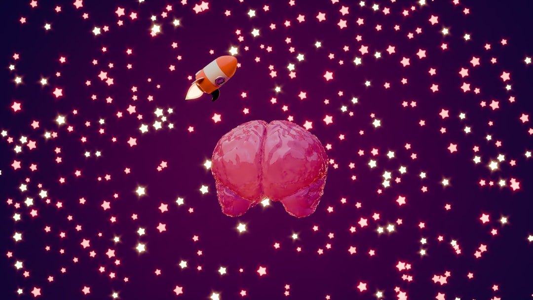 Rocket ship blasts off from a brain in space.