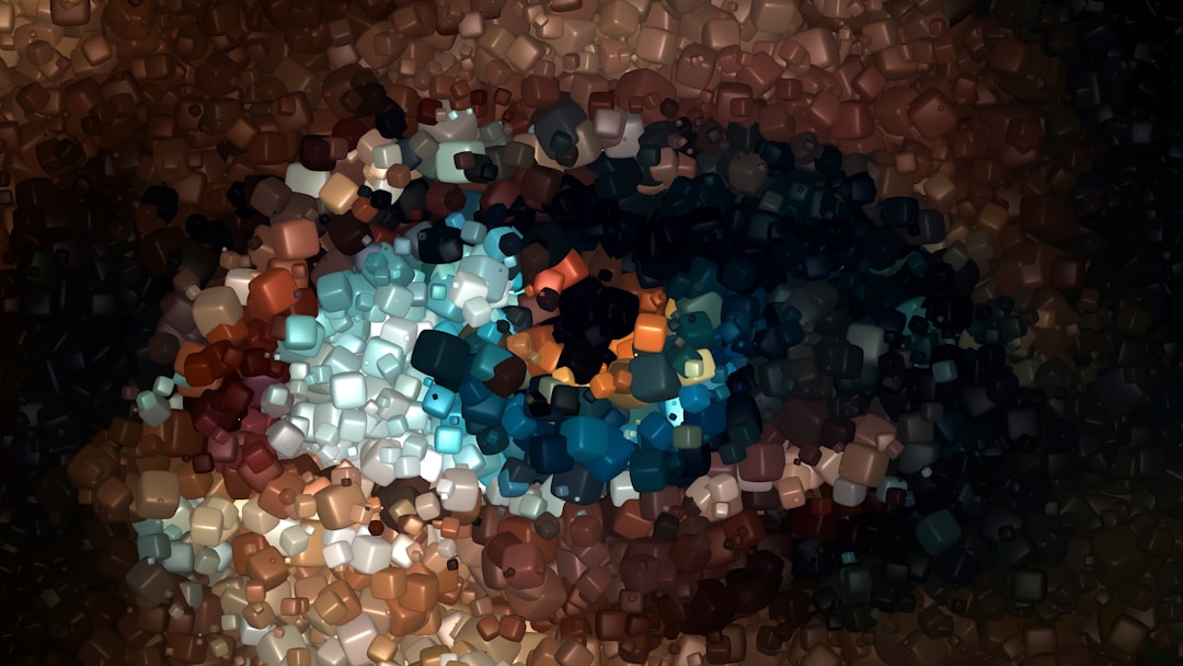 Abstract eye composed of colorful cubes