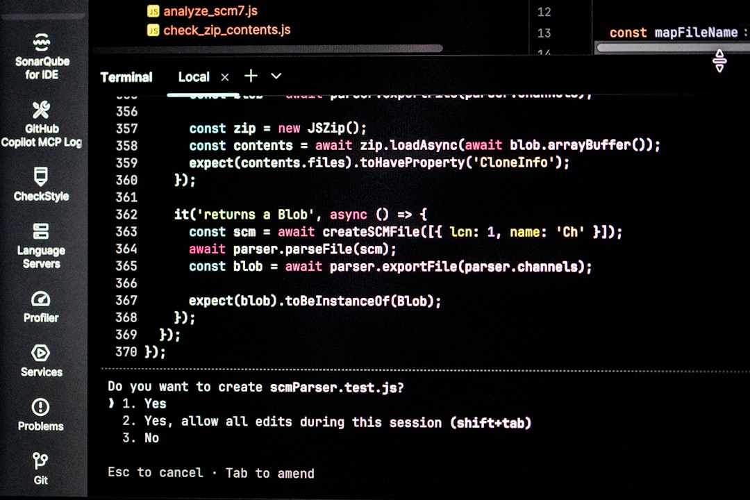 Computer screen displaying lines of code