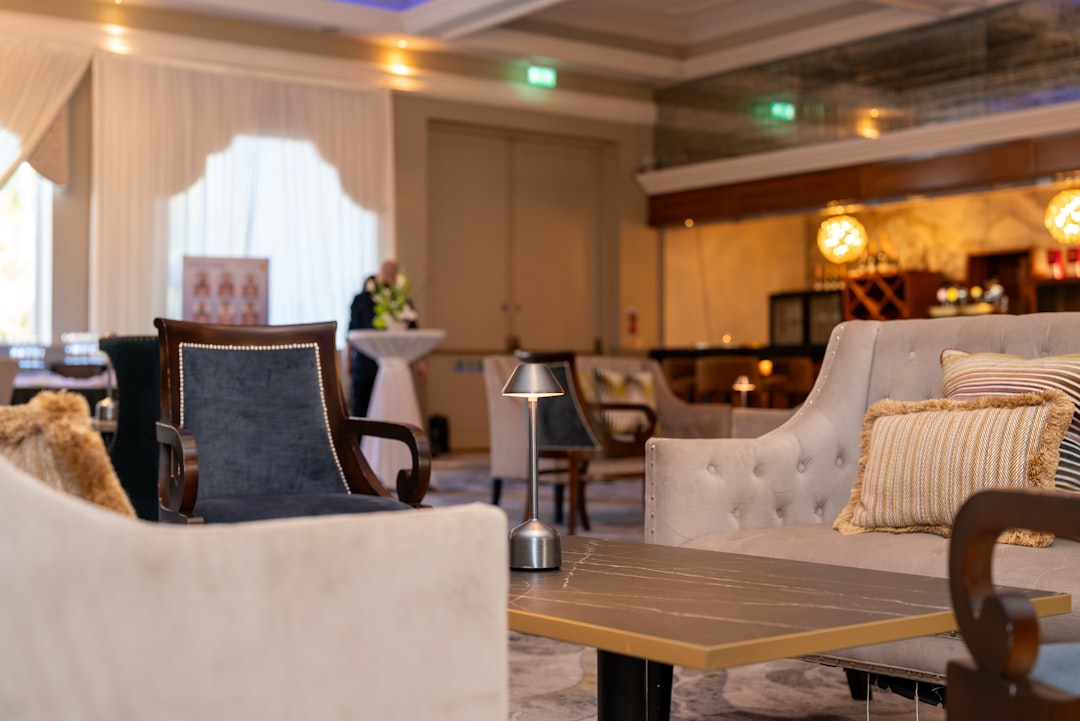 Elegant lounge area with plush seating and ambient lighting.